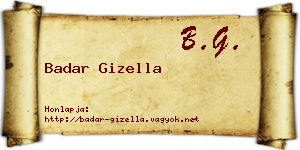Badar Gizella névjegykártya
